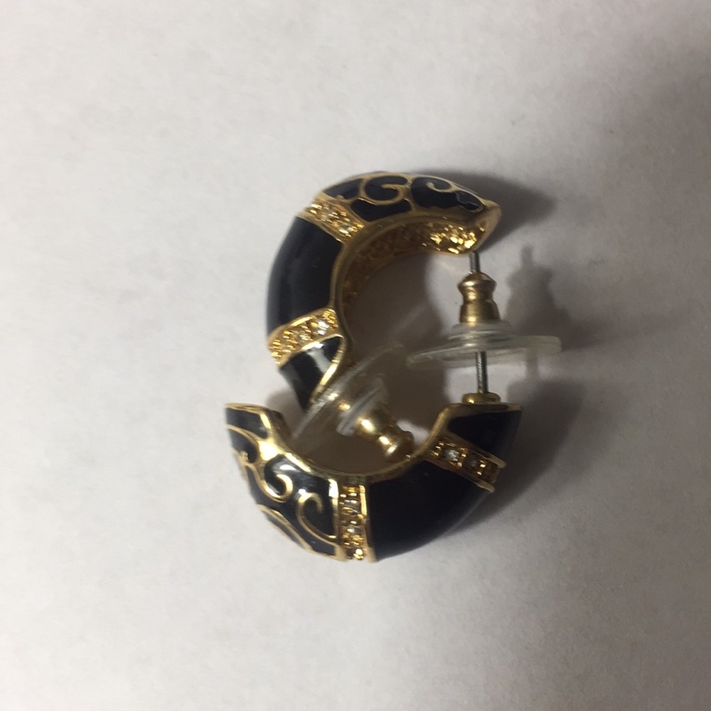 Jackie Kennedy enameled crystal Parisian earrings